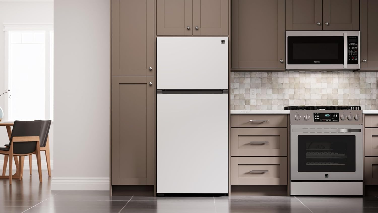 30 In. 18.2 Cu. Ft. Capacity Refrigerator/Freezer with Adjustable Glass Shelving, Humidity Control Crispers, Gallon Door Bins, ENERGY STAR Certified, White