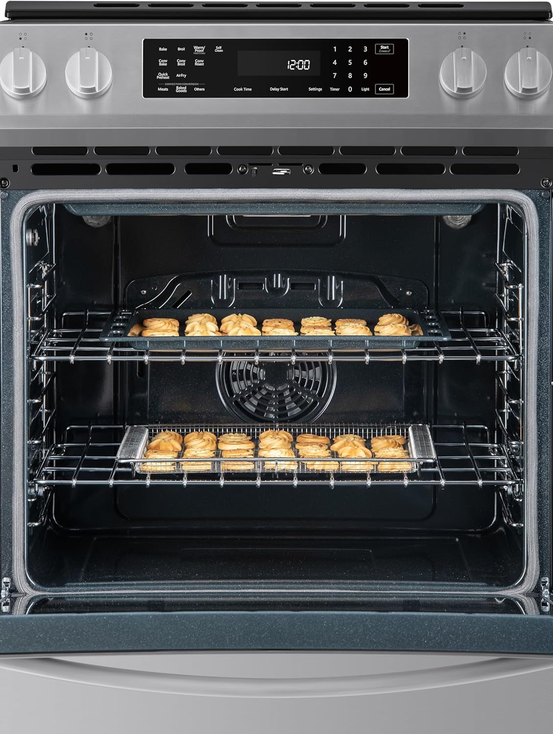 22-96853 5.6 Cu. Ft. Front-Control 4 Induction Element Electric Range Stove with Dual Ring Elements, Self-Clean Oven, Precision Set Controls