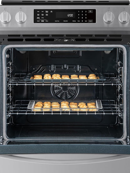 22-96853 5.6 Cu. Ft. Front-Control 4 Induction Element Electric Range Stove with Dual Ring Elements, Self-Clean Oven, Precision Set Controls