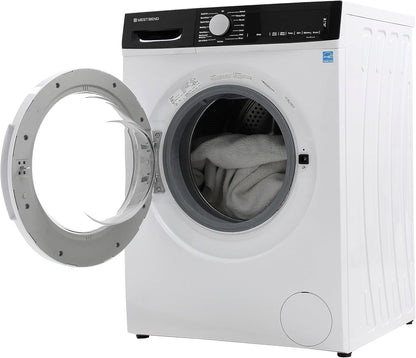 WB220FLWVW Washer Compact Front Load Machine with 15 Wash Cycles, LED Display, See-Through Door, Stackable Saving Design, for Apartments, Rvs, and Small Spaces, 2.2-Cu.Ft, White