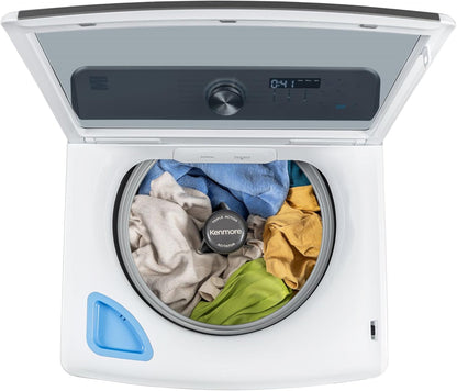 4.4 Cu. Ft. Top Load Washer with Triple Action Agitator for Tough Dirt & Stains-Reduce Laundry Time with Accela and Express Wash-Led, White