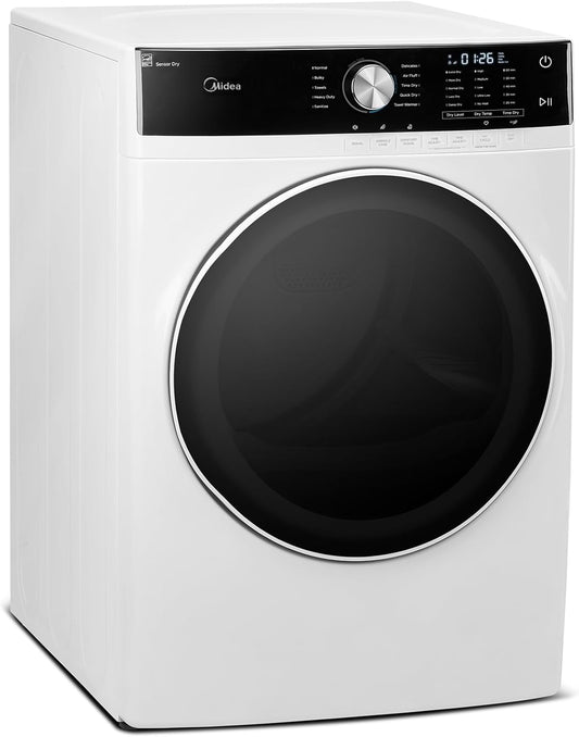MLE45N1AWW Front Load Electric Dryer Matching, with Stainless Steel Sensor Dry, Wrinkle Care, Touch Control, 10 Total Cycles, 8.0 Cu.Ft, White