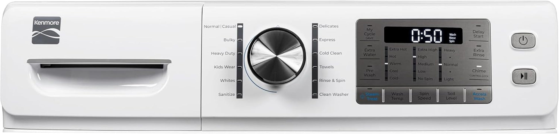 4.5 Cu. Ft. Front Load Washer with Stain Removing Steam Treatment - Sanitize Cycle - Reduce Laundry Time with Accela Wash - LED - ENERGY STAR Certified - White