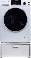 Equator All-In-One Washer Dryer Ventless FULLY BUILTIN 0-CLEARANCE 1.62Cf/15Lbs 110V 1400RPM with Pedestal + ADA (White)