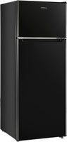 7.7 Cu.Ft. Refrigerator with Freezer, Double Door Fridge, Adjustable Thermostat, Large Capacity, Reversible Door Swing, Refrigerator for Apartment, Office, Dorm, Black（Bd75）