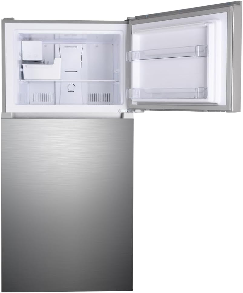 33 In. 20.4 Cu. Ft Capacity Refrigerator/Freezer with Full-Width Adjustable Glass Shelving, Humidity Control Crispers, Ice Maker, ENERGY STAR Certified, Fingerprint Resistant Stainless Steel