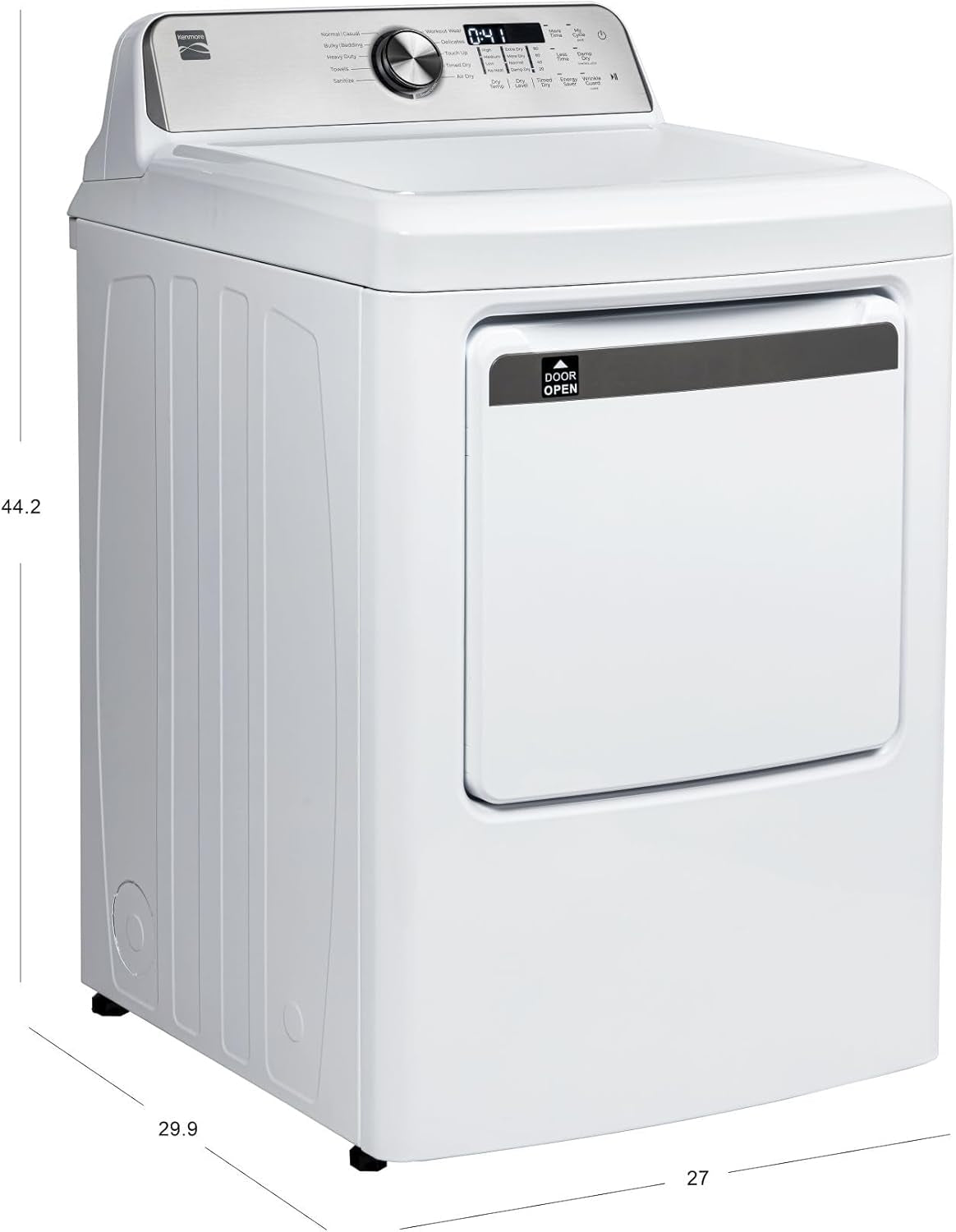 7.0 Cu. Ft. Front Load Gas Dryer-With Guard to Reduce Wrinkles & Static-Sanitize and Smart Sensor Drying-Led, White