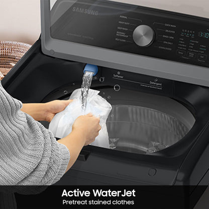 4.7 Cu Ft Top Load Washing Machine Bundle with Built-In Waterjet Faucet, Self Clean, Low Vibration Quiet Wash, Smart Wi-Fi, Includes Hoses & 1-Year CPS Protection