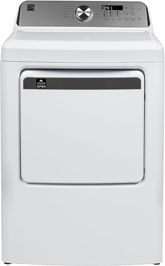 7.0 Cu. Ft. Front Load Gas Dryer-With Guard to Reduce Wrinkles & Static-Sanitize and Smart Sensor Drying-Led, White