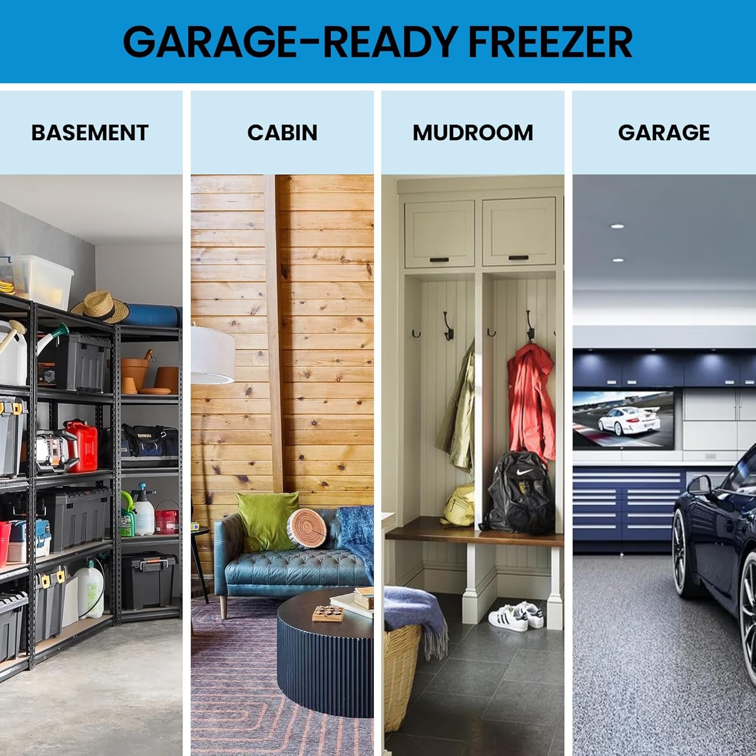 Kenmore Upright Freezer - Convertible Refrigerator/Freezer, 4 Shelves, Garage Ready, Meat Storage, Auto Defrost, Congelador for Home, Apartment, Basement, Dorm, 17.0 Cubic Feet Capacity, White