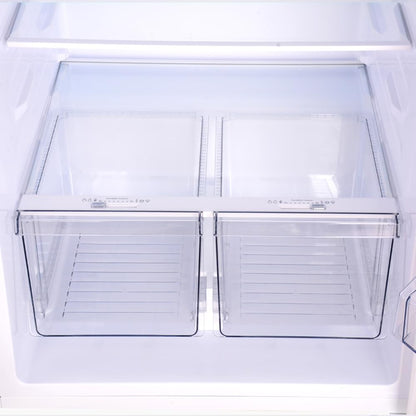 30 In. 18.2 Cu. Ft. Capacity Refrigerator/Freezer with Adjustable Glass Shelving, Humidity Control Crispers, Gallon Door Bins, ENERGY STAR Certified, White