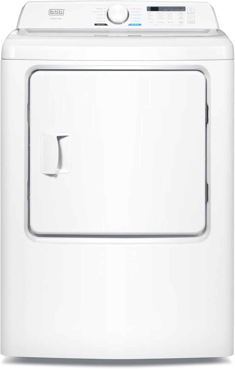 7.0 Cu. Ft. Front Load Dryer, Clothes Dryer with LED Display and Dial Control, 5 Senor and Manual Dry Selections, Wrinkle Care, 240V, BLD67ME, White
