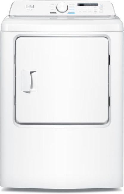 7.0 Cu. Ft. Front Load Dryer, Clothes Dryer with LED Display and Dial Control, 5 Senor and Manual Dry Selections, Wrinkle Care, 240V, BLD67ME, White
