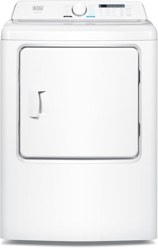 7.0 Cu. Ft. Front Load Dryer, Clothes Dryer with LED Display and Dial Control, 5 Senor and Manual Dry Selections, Wrinkle Care, 240V, BLD67ME, White