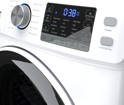 Large Capacity Washer + Dryer Bundle - 4.5 Cu. Ft. Front Load Washing Machine [120V] (FLW-5CWH) + 8 Cu. Ft Front Load Dryer [240V] (FLD-8CWH)