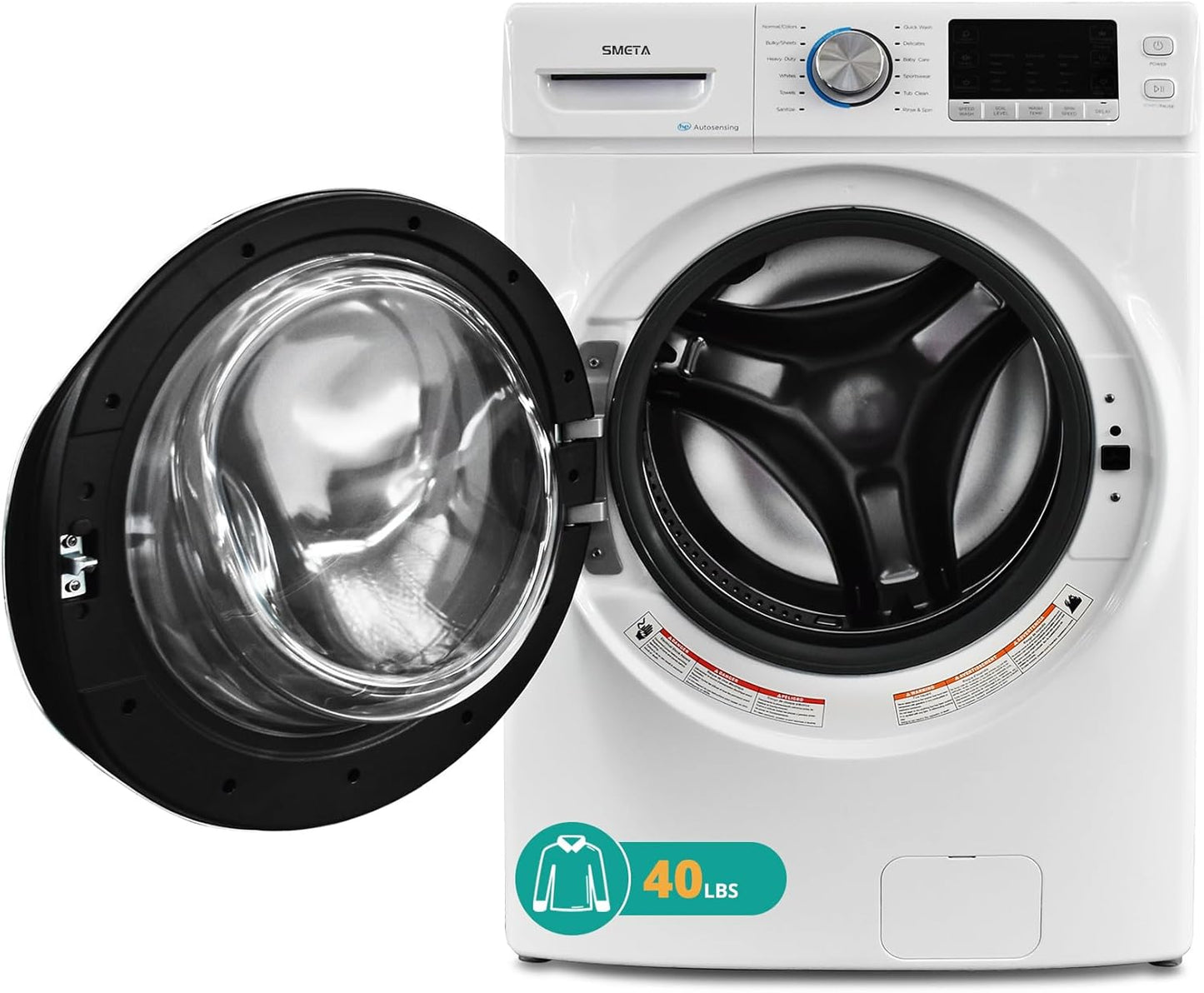 Front Load Washing Machine 4.5 Cu. Ft Washer Machine 27IN Large Capacity 12 Washing Cycles Super Speed Clothes Washing Lavadora for Apartment RV, Steam Refresh
