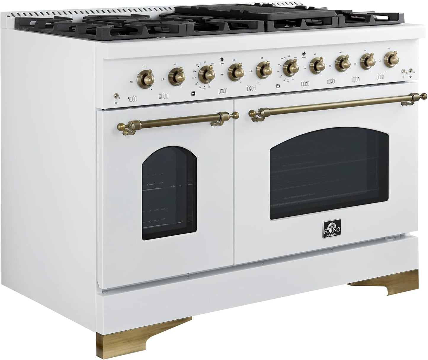 48" Duel Fuel Range 8 Burners in White Color
