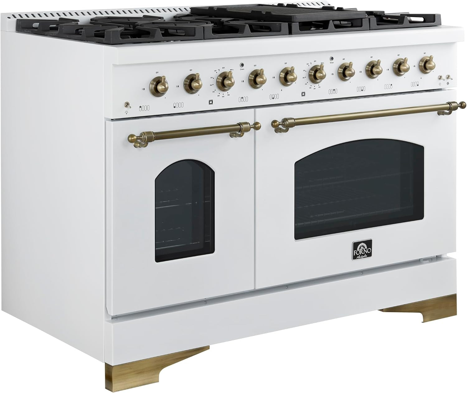 48" Duel Fuel Range 8 Burners in White Color