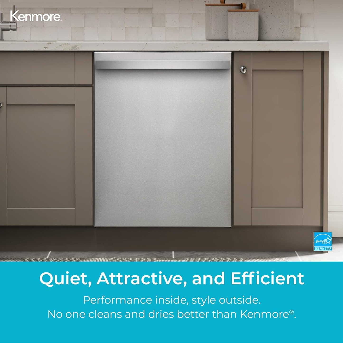 22-14625 24" Built-In Dishwasher-Quiet Tub with Turbodry, Leak, & Smartwash Soil Detection-Energy Star Certified, 24.61"D X 23.55"W X 33.88"H, Fingerprint Resistant Stainless Steel