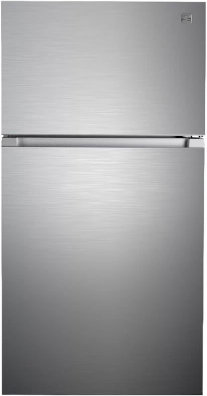 33 In. 20.4 Cu. Ft Capacity Refrigerator/Freezer with Full-Width Adjustable Glass Shelving, Humidity Control Crispers, Ice Maker, ENERGY STAR Certified, Fingerprint Resistant Stainless Steel