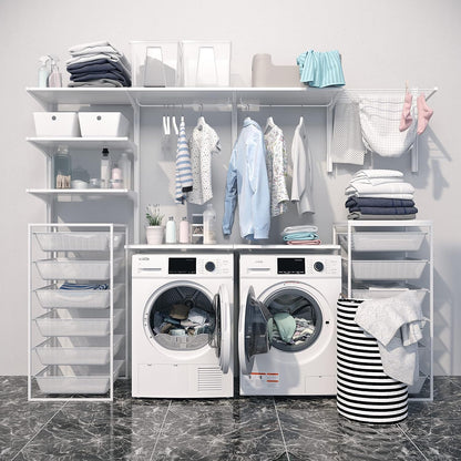 Large Capacity Washer + Dryer Bundle - 4.5 Cu. Ft. Front Load Washing Machine [120V] (FLW-5CWH) + 8 Cu. Ft Front Load Dryer [240V] (FLD-8CWH)