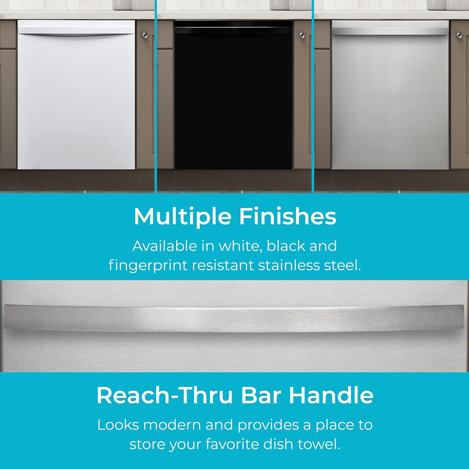22-14625 24" Built-In Dishwasher-Quiet Tub with Turbodry, Leak, & Smartwash Soil Detection-Energy Star Certified, 24.61"D X 23.55"W X 33.88"H, Fingerprint Resistant Stainless Steel