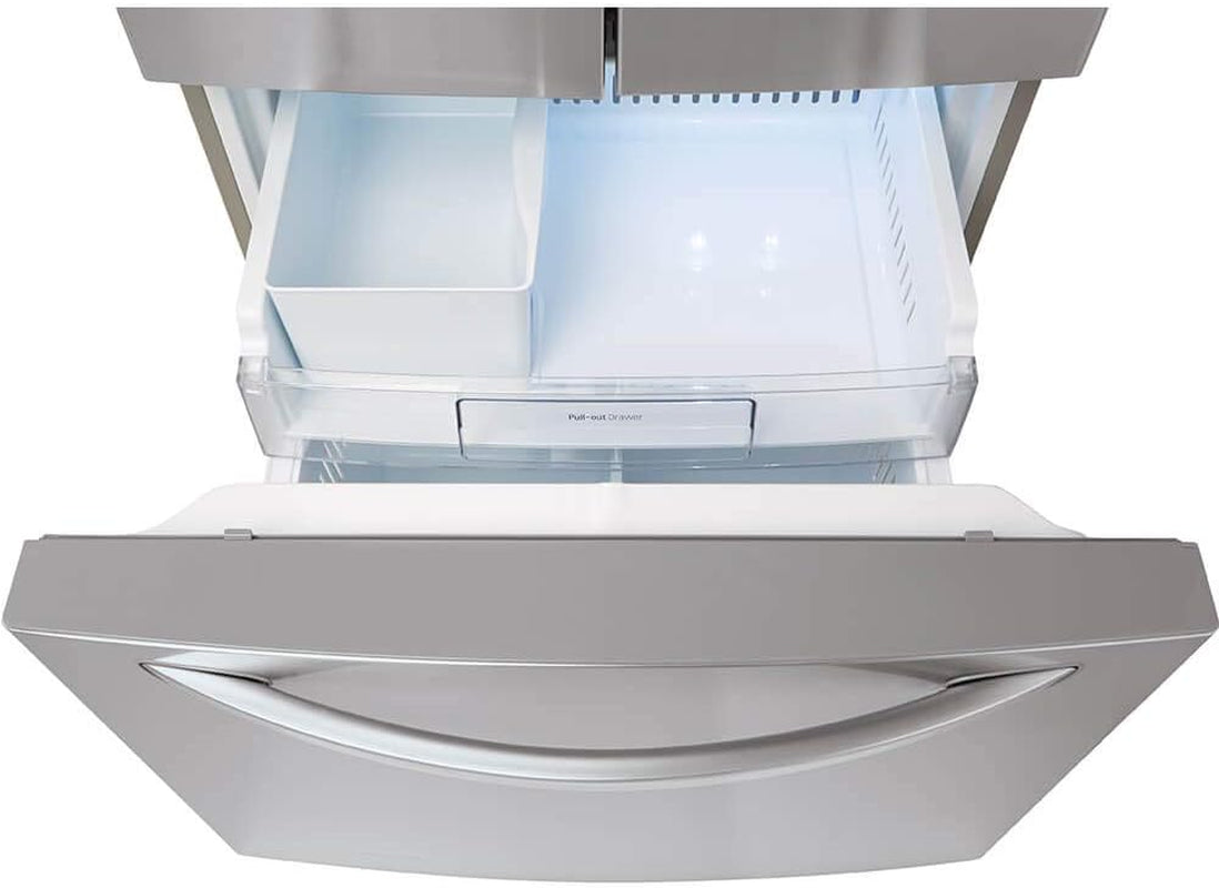 LFDS22520S French Door Bottom Freezer Refrigerator with Water Dispenser - 29.8 in Width, 35.5 in Depth, 68.5 in Height, 21.8 Cu. Ft, Stainless Steel